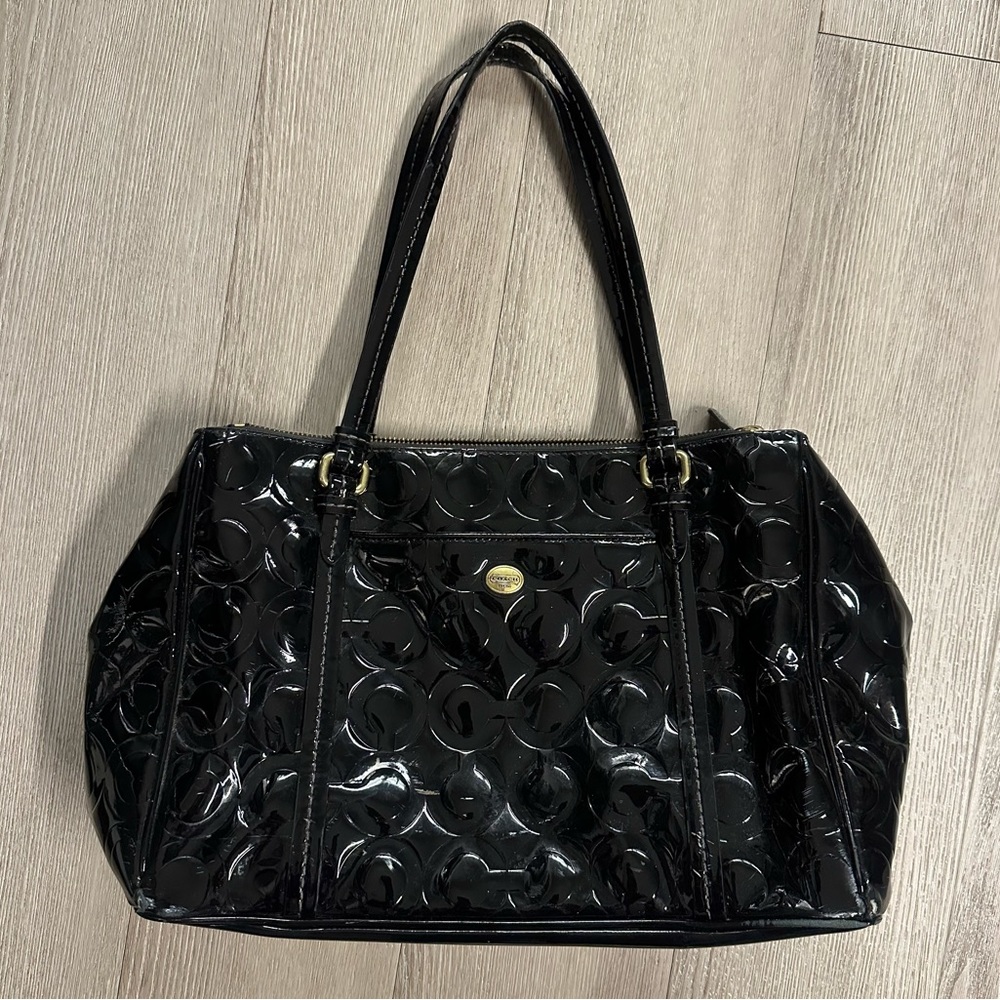 Coach black Patent purse. $398